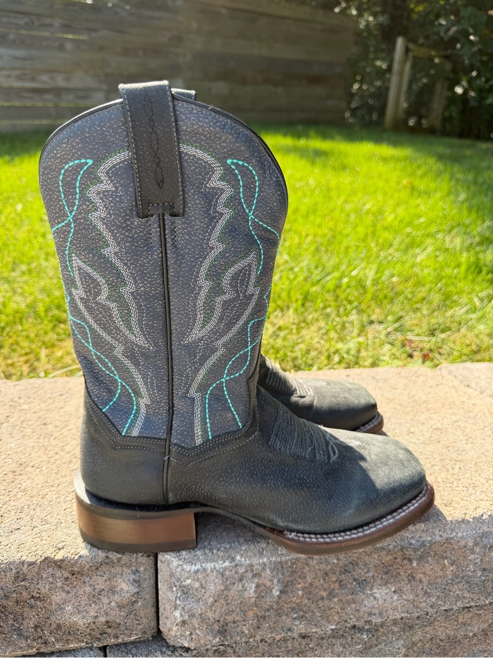 Dan Post Women’s Western Cowboy Boots Gray Leather Square Toe US 7.5
